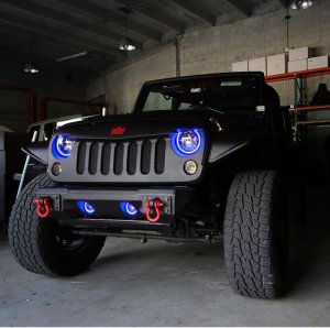 Jeep Wrangler Fog Light Halo Kit - ORACLE Lighting - LED - Blue - `07-`17